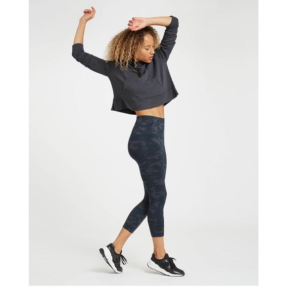 Spanx Look At Me Now Camo Seamless Cropped Leggings M Ankle Length High Rise - Picture 2 of 12